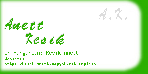 anett kesik business card